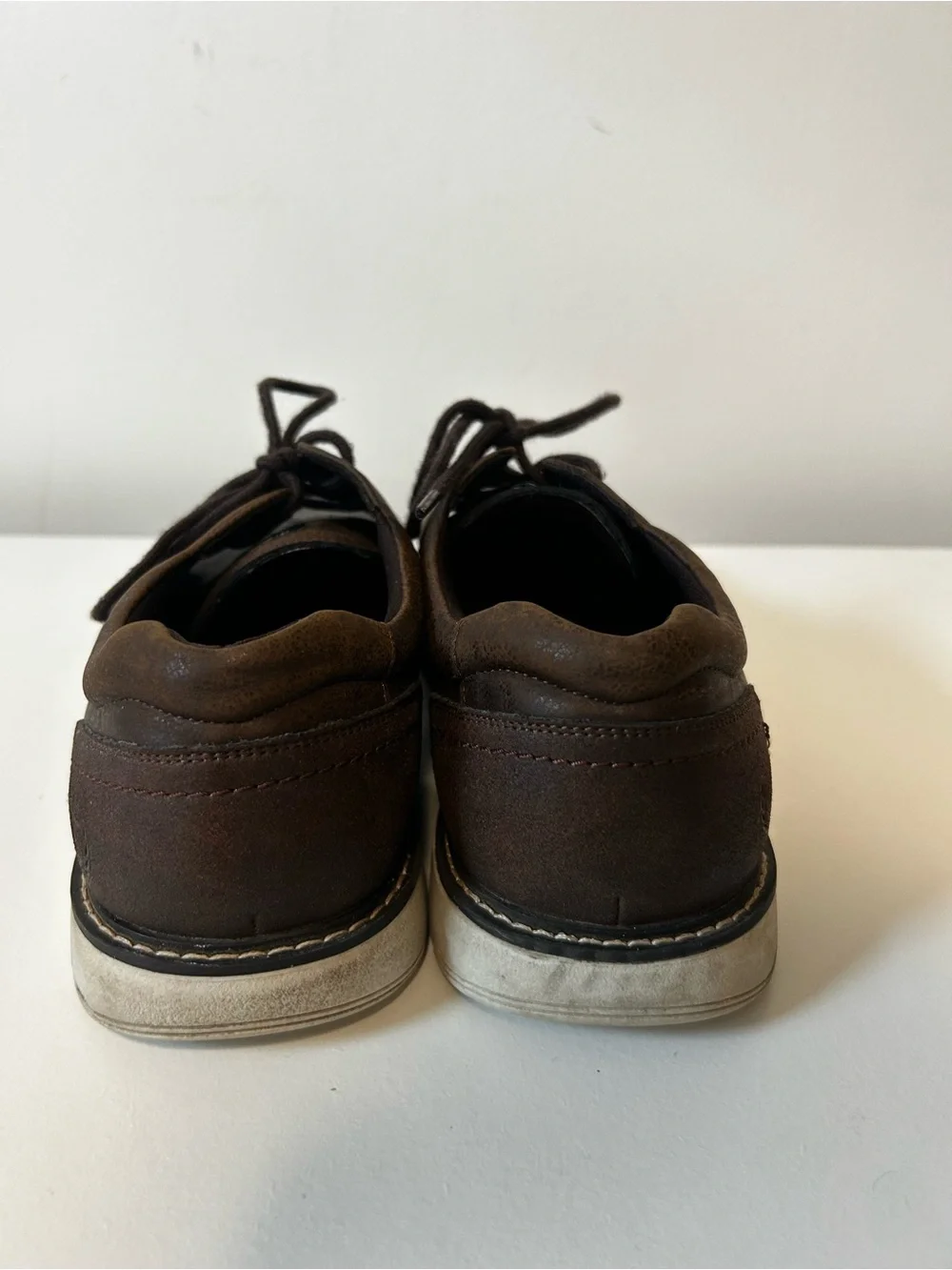 Chaps Brown Leather Lace-Up Oxfords